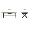 Hayley 8-10 Person Cross Legged Extending Dining Table Midnight Blue Measurements