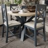 Hayley 4 Person Round Dining Table Midnight Blue Lifestyle