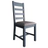 Hayley Slatted Back Dining Chair With Upholstered Seat Check Grey