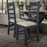 Hayley Slatted Back Dining Chair With Upholstered Seat Pad Check Natural Lifestyle