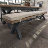 Hayley 3 Person Bench Cushion Check Grey Lifestyle