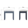 Hayley Bedroom Stool With Upholstered Seat Pad Midnight Blue Measurements