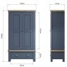 Hayley Double Wardrobe With 1 Drawer Midnight Blue Measurements