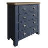 Hayley 3 + 2 Drawer Chest of Drawers Midnight Blue