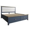 Hayley Super King (180cm) Fabric Headboard & 2 Drawers Bedstead Midnight Blue