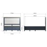 Hayley King (150cm) Fabric Headboard & 2 Drawers Bedstead Midnight Blue Measurements