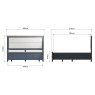 Hayley Super King (180cm) Fabric Headboard & 2 Drawers Bedstead Midnight Blue Measurements