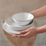 DENBY Kiln Coral Pasta Bowl cut lifestyle