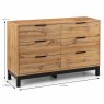 Bali 3 + 3 Drawer Chest of Drawers Oak Measurements