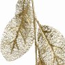 Large Leaf Garland With Glitter Gold 6.2ft/190cm Close Up