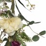 Decorated Garland With Flowers Green, Cream & Purple 5ft/150cm Close Up