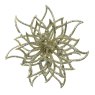 Decorative Poinsettia With Glitter On Clip Champagne