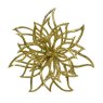 Decorative Poinsettia With Glitter On Clip Gold