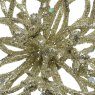 Decorative Poinsettia With Glitter On Clip Champagne Close Up