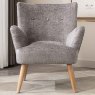 Toledo Armchair Fabric Grey Front View