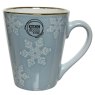 Stoneware Mug With Snowflakes Blue & White