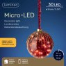 Micro LED Long Hanging Bauble With Glitter Red 14cm info