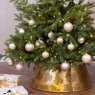 Christmas Tree Base Cover With Glitter Gold & Silver 52cm Lifestyle