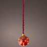 Micro LED Long Hanging Bauble With Glitter Red 10cm