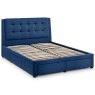 Fullerton King (150cm) Fabric Bedstead With Storage Blue Slats