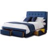 Fullerton King (150cm) Fabric Bedstead With Storage Blue Open