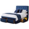Fullerton Double (135cm) Fabric Bedstead With Storage Blue Open