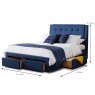Fullerton King (150cm) Fabric Bedstead With Storage Blue Measurements