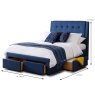 Fullerton Double (135cm) Fabric Bedstead With Storage Blue Measurements