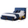 Fullerton Super King (180cm) Fabric Bedstead With Storage Blue Measurements