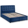 Fullerton Double (135cm) Fabric Bedstead With Storage Blue Slats