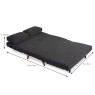 Camber 2 Seater Sofa Bed Fabric Charcoal/Dark Grey Dimensions Open