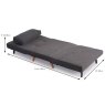 Camber Single Sofa Bed Fabric Charcoal Dimensions Closed