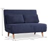 Camber 2 Seater Sofa Bed Fabric Denim Blue Closed Dimensions