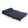 Camber 2 Seater Sofa Bed Fabric Denim Blue Open Dimensions