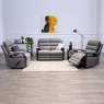 Michigan 2 Seater Manual Reclining Sofa Faux Suede Grey Lifestyle