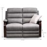 Michigan 2 Seater Manual Reclining Sofa Faux Suede Grey Dimensions