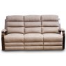 Michigan 3 Seater Reclining Sofa Faux Suede Beige