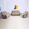 Michigan 3 Seater Reclining Sofa Faux Suede Beige Lifestyle