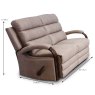 Michigan 2 Seater Reclining Sofa Faux Suede Beige