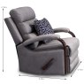 Michigan Manual Reclining Armchair Faux Suede Grey Dimensions