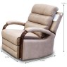 Michigan Reclining Armchair Faux Suede Beige Dimensions