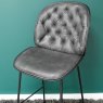 Dutch High Bar Stool Faux Leather Dark Grey Seat