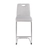 Rimini High Bar Stool Fabric Grey Straight On