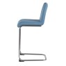 Rimini High Bar Stool Fabric Blue Side