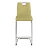 Rimini High Bar Stool Fabric Green Straight On