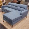 Toulon 3.5 Seater Sofa With Chaise RHF Fabric Blue Side