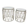 Estela Side/Lamp Tables (Set of 2) Mirrored & Antique Gold