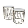 Mindy Brownes Estela Side/Lamp Tables (Set of 2) Mirrored & Antique Gold Angled