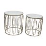 Mindy Brownes Estela Side/Lamp Tables (Set of 2) Mirrored & Antique Gold
