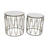 Estela Side/Lamp Tables (Set of 2) Marble & Antique Gold